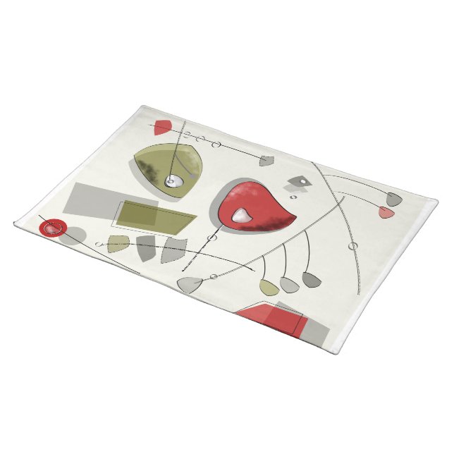 Mid-Century Atomic Mobile Placemat (On Table)