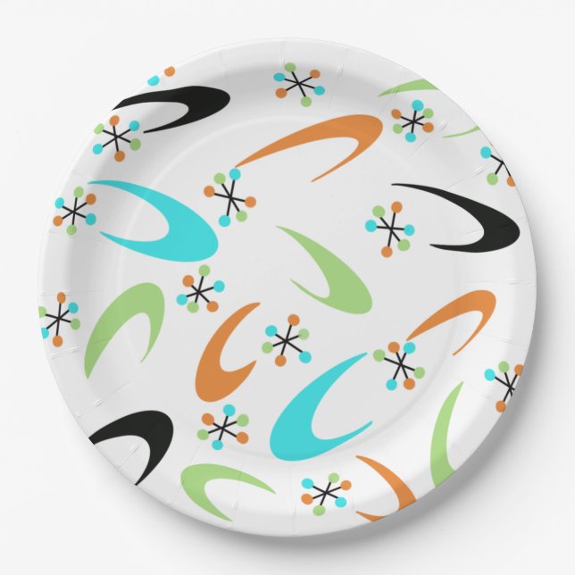 Mid-Century Atomic Paper Plates (Front)