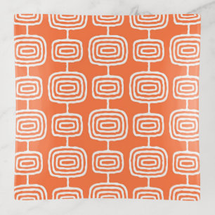 Mid Century Atomic Rings Abstract Pattern Trinket Tray