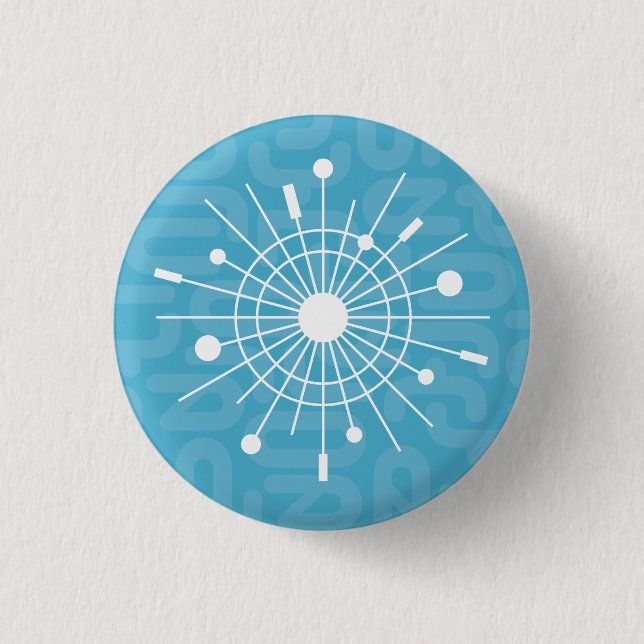Mid Century Atomic Snowflake Christmas MOD Button (Front)