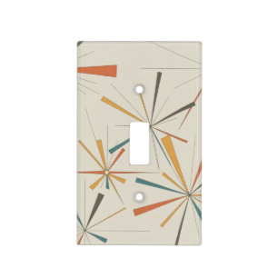 Mid Century  Atomic Starburst Geometric Retro Light Switch Cover
