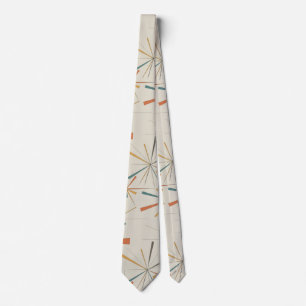 Mid Century Atomic Starburst Geometric Retro Neck Tie