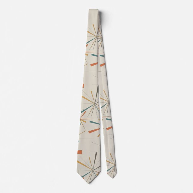 Mid Century  Atomic Starburst Geometric Retro Neck Tie (Front)