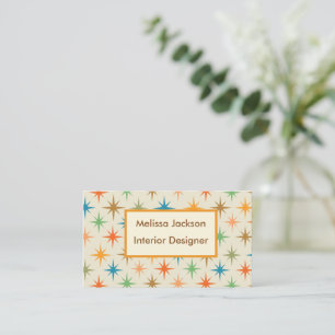 Mid Century Atomic Starburst  Interior designer  Business Card