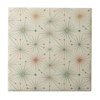 Mid Century  Atomic Starburst Modern Retro Ceramic Tile