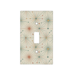 Mid Century Atomic Starburst Modern Retro Light Switch Cover