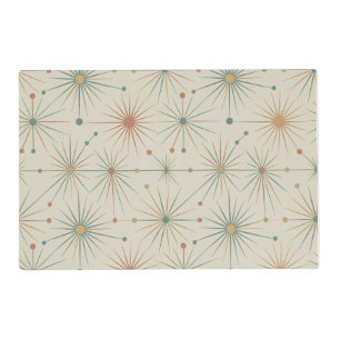 Mid Century Atomic Starburst Modern Retro Placemat