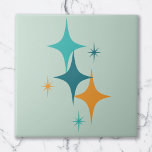 Mid Century Atomic Starburst Teal, Aqua, Orange Ceramic Tile<br><div class="desc">Mid Century,  Atomic Age Starburst. Inspired by the optimistic spirit of that era,  this design emerged from a desire to blend the iconic shapes with a contemporary burst of bright,  uplifting colors.</div>