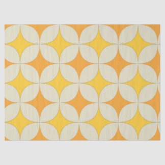 Mid Century Atomic starbursts in Orange Yellow Tissue Paper
