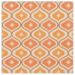 Mid Century Atomic Starbursts on Orange Ogee Fabric