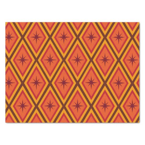 Mid Century Atomic Starbursts on retro diamonds  Tissue Paper