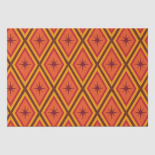 Mid Century Atomic Starbursts on retro diamonds Tissue Paper