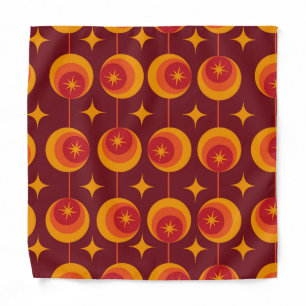Mid Century Atomic Starbursts on Vintage Circles Bandana