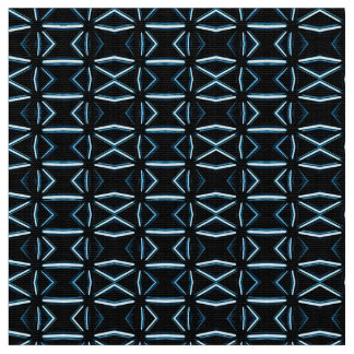 Mid Century Atomic Style Black and Blue Geometric Fabric