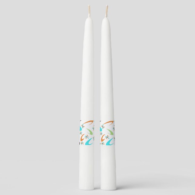 Mid-Century Atomic Taper Candles (Front)