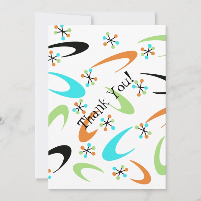 Mid-Century Atomic Thank You Card (Front)