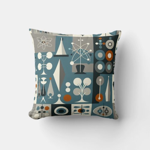 Mid_century Atomic Throw Pillow