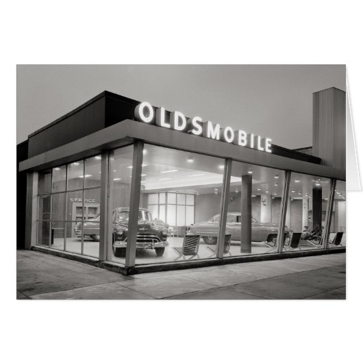 Mid-Century Auto Dealership, 1950. Cards (Front Horizontal)