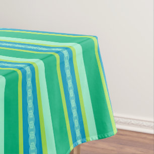 Mid-Century awning stripe - jade green Tablecloth