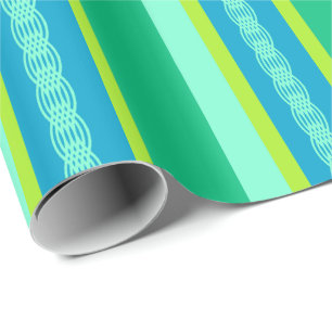 Mid-Century awning stripe - jade green Wrapping Paper