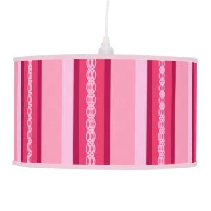 Mid-Century awning stripe - pink and wine Ceiling Lamp