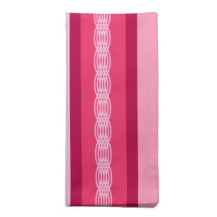 Mid-Century awning stripe - pink and wine Cloth Napkin