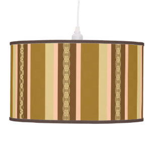 Mid-Century awning stripe - tan and peach Ceiling Lamp