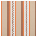 Mid-Century awning stripe - taupe and coral Fabric
