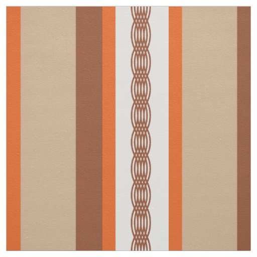 Mid-Century awning stripe - taupe and coral Fabric