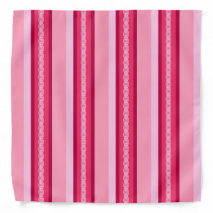 Mid-Century Awning Stripes,Pink and Wine Bandana