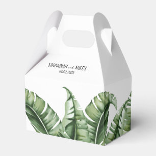 Mid Century Banana Leaf Wedding Favor Box