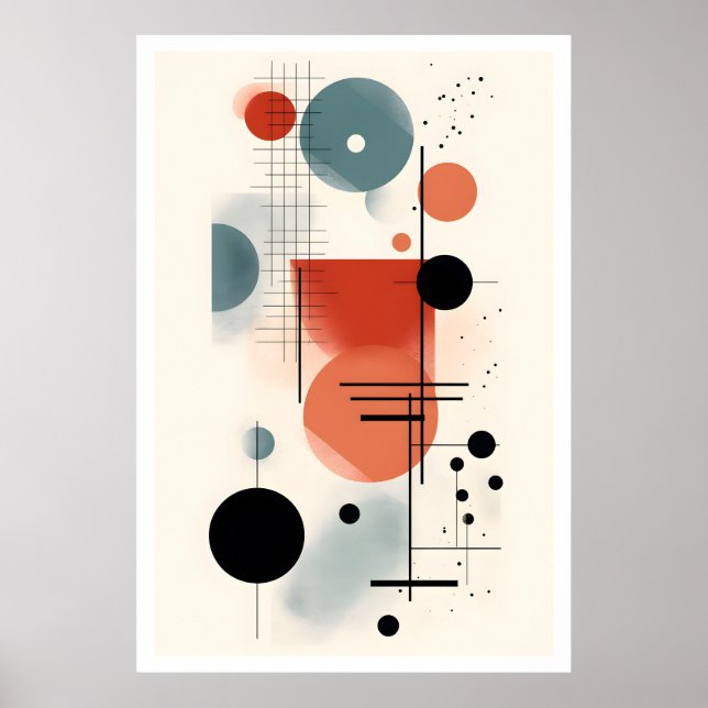 Mid-Century Bauhaus Geometric Art 3 Poster (Front)