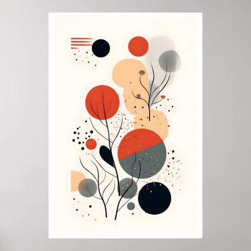 Mid_Century Bauhaus Geometric Art Poster