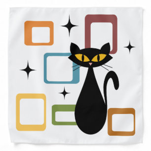 Mid Century black cat Bandana