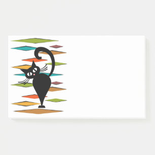 Mid Century black cat design Post-it Notes