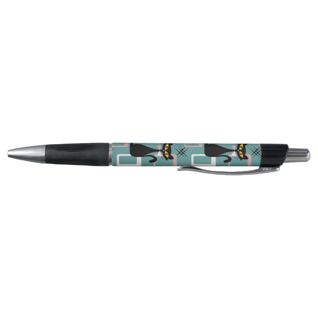 Mid Century black cat pattern Pen (Bottom)