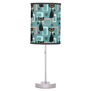 Mid Century black cat pattern Table Lamp