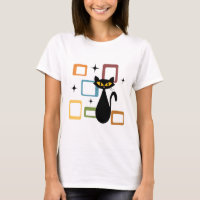 Mid Century black cat T-Shirt