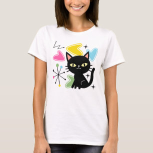 Mid Century black cat T-Shirt