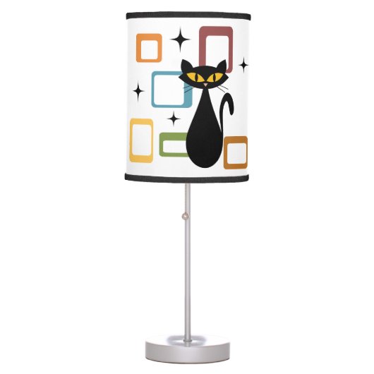 Mid Century black cat Table Lamp (Front)