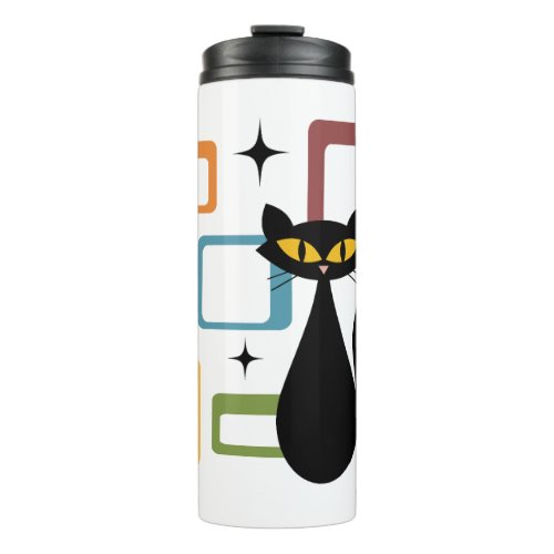 Mid Century black cat Thermal Tumbler