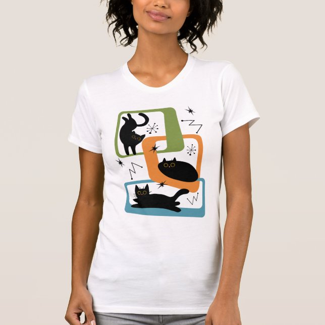 Mid Century black cats T-Shirt (Front)