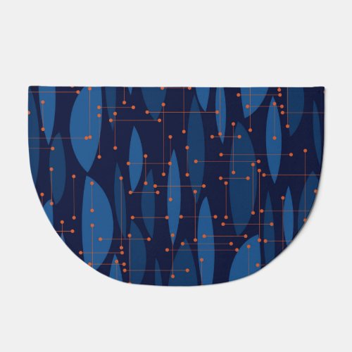 Mid_Century Blue Atomic Seamless Pattern Doormat