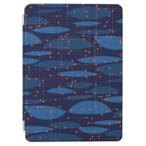 Mid_Century Blue Atomic Seamless Pattern iPad Air Cover