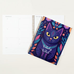 Mid Century Boho Style/ Floral Cat Lover's Planner