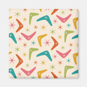 Mid Century Boomerang with Retro starbursts Magnet