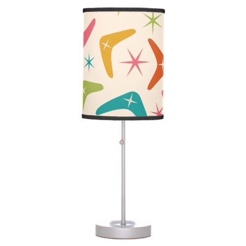 Mid Century Boomerang with Retro starbursts  Table Lamp