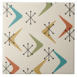 Mid Century Boomerangs Starbursts Multicolored Ceramic Tile<br><div class="desc">A simple abstract mid century modern pattern with luxe style boomerangs and sputnik starbursts.</div>