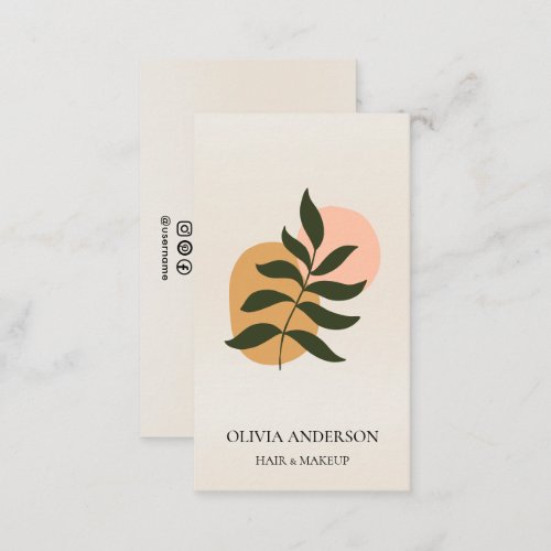 Mid Century Botanical Abstract Terracotta Boho  Business Card