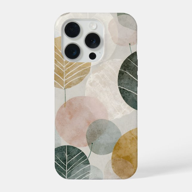 Mid Century Botanical Leaf  – Boho Earth Iphone Case (Back)